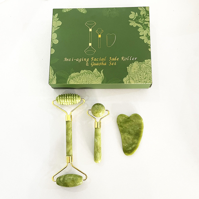Face Lift Double Side Jade Roller Massager untuk Kecantikan Alam dan Lifting Wajah