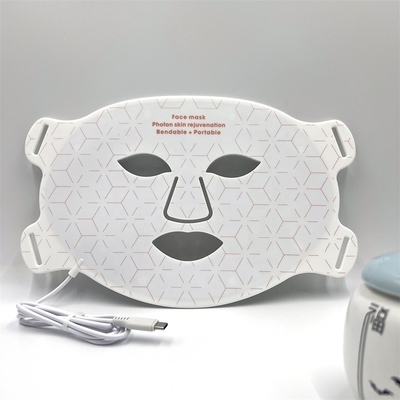 Portable Silicone LED Face Mask Skin Care 4 Color Firming Wrinkle Remover untuk Leher / Tenggorokan