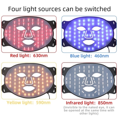 Portable Silicone LED Face Mask Skin Care 4 Color Firming Wrinkle Remover untuk Leher / Tenggorokan
