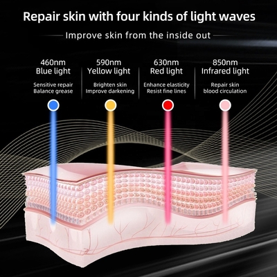 Portable Silicone LED Face Mask Skin Care 4 Color Firming Wrinkle Remover untuk Leher / Tenggorokan