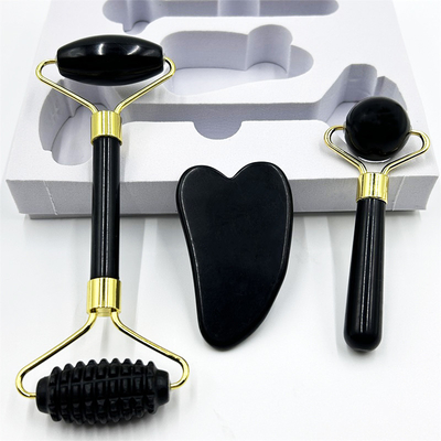 Home Jade Roller dengan Natural Xiuyan Stone Beauty Green Facial Ice Roller dan Custom Box