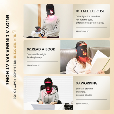 Home LED Light Therapy Mask 1060nm Perangkat Wajah Merah untuk Perawatan Kompak dan Portable
