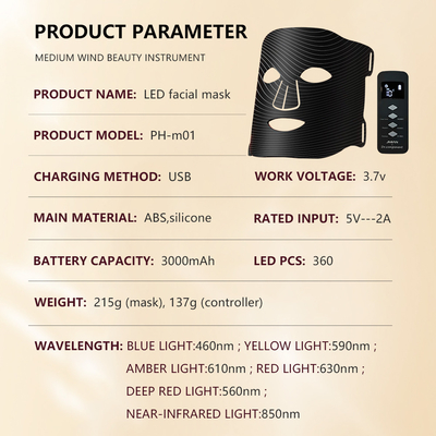 LED Photo Light Pulsation Facial Therapy Mask dengan Vibration Kompak Solusi Perawatan Kulit