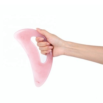 Portable Neck Massager Heart Shape Green Jade Guasha Pad dengan Resin Beeswax Material