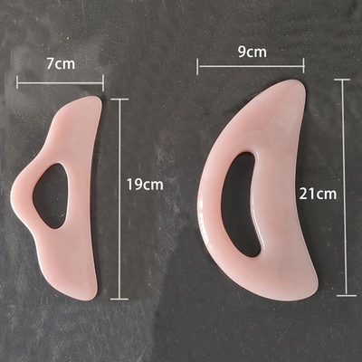 Portable Neck Massager Heart Shape Green Jade Guasha Pad dengan Resin Beeswax Material