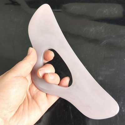 Portable Neck Massager Heart Shape Green Jade Guasha Pad dengan Resin Beeswax Material