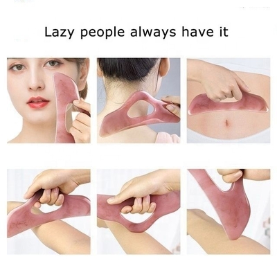 Portable Neck Massager Heart Shape Green Jade Guasha Pad dengan Resin Beeswax Material