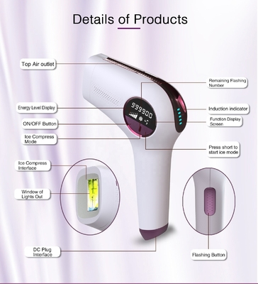 999900 Flashes IPL Alat Penghilang Rambut untuk Wanita Badan Permanen Bikini Kaki Lengan Wajah