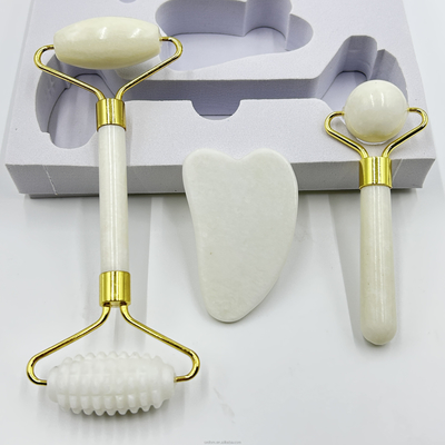 100% Natural Xiuyan Stone Jade Roller Gua Sha Set untuk Lifting Wajah dan Skin Tightening