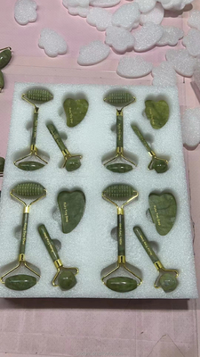 2023 Model Terbaru Yin Yang Gua Sha Set 100% Roller Jade Alam untuk Perawatan Kulit Wajah