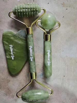 2023 Model Terbaru Yin Yang Gua Sha Set 100% Roller Jade Alam untuk Perawatan Kulit Wajah