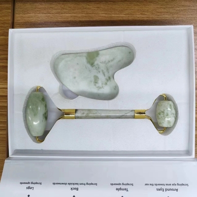 2023 Model Terbaru Yin Yang Gua Sha Set 100% Roller Jade Alam untuk Perawatan Kulit Wajah