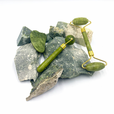 2024 Double Head Xiuyan Stone Jade Roller dan Gua Sha Set untuk perawatan kulit Waterproof Ya