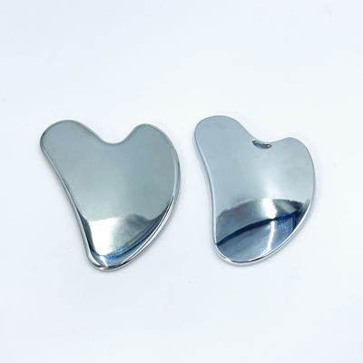 Facial Beauty Custom Logo Stainless Steel Gua Sha Comb untuk Leher dan Wajah Pijat Roller