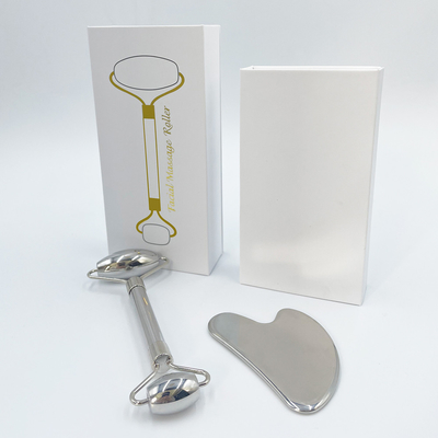 Pijat wajah leher tubuh dengan stainless steel Gua Sha 304 Steel Board Scraping Massager
