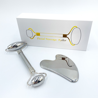 Relaksasi dan meringankan rasa sakit dengan Custom Logo Roller Gua Sha Set Stainless Steel Body Massage