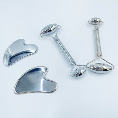 Relaksasi dan meringankan rasa sakit dengan Custom Logo Roller Gua Sha Set Stainless Steel Body Massage