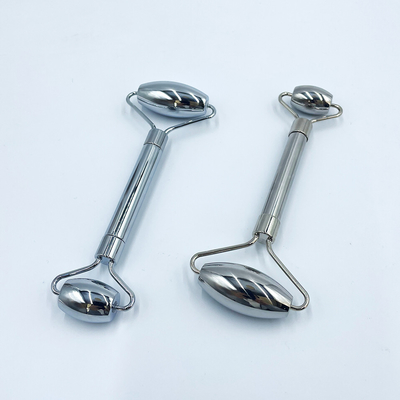 Green Face Perawatan Kesehatan Pijat Roller Gua Sha Alat di 304 stainless steel dengan logo khusus