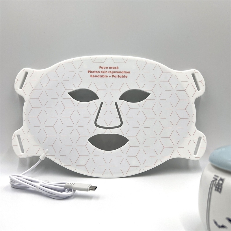 Portable Silicone LED Face Mask Skin Care 4 Color Firming Wrinkle Remover untuk Leher / Tenggorokan